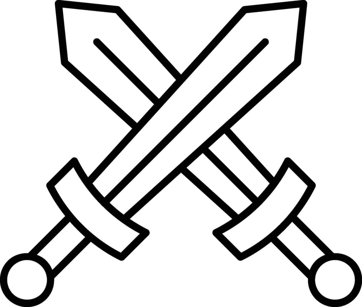 History, swords icon. Simple thin line, outline of History icons for UI and UX, website or mobile application on white vector
