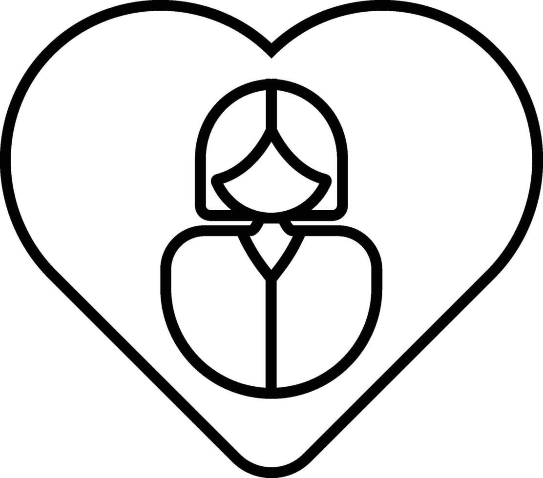 Womens day, hearth, girl icon. Simple thin line, outline of 8 march icons for UI and UX, website or mobile application on white background vector