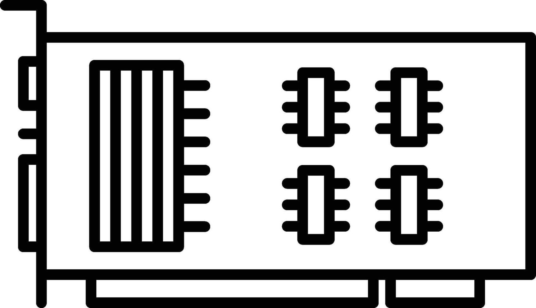 hardware, PCI, card, icon. Simple thin line, outline of hardware icons for UI and UX, website or mobile application on white background vector