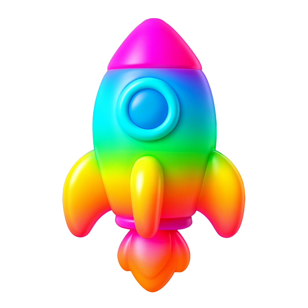 une coloré piston avec une arc en ciel pente modèle contre une transparent Contexte png