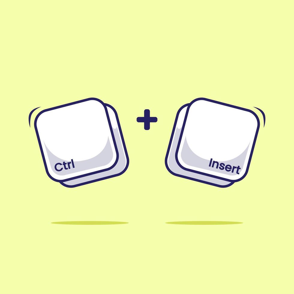 Keyboard combination shortcut or Hotkeys of Ctrl plus insert icon, button, symbol for fast type technology. Work efficient innovation. Windows Shortcut vector