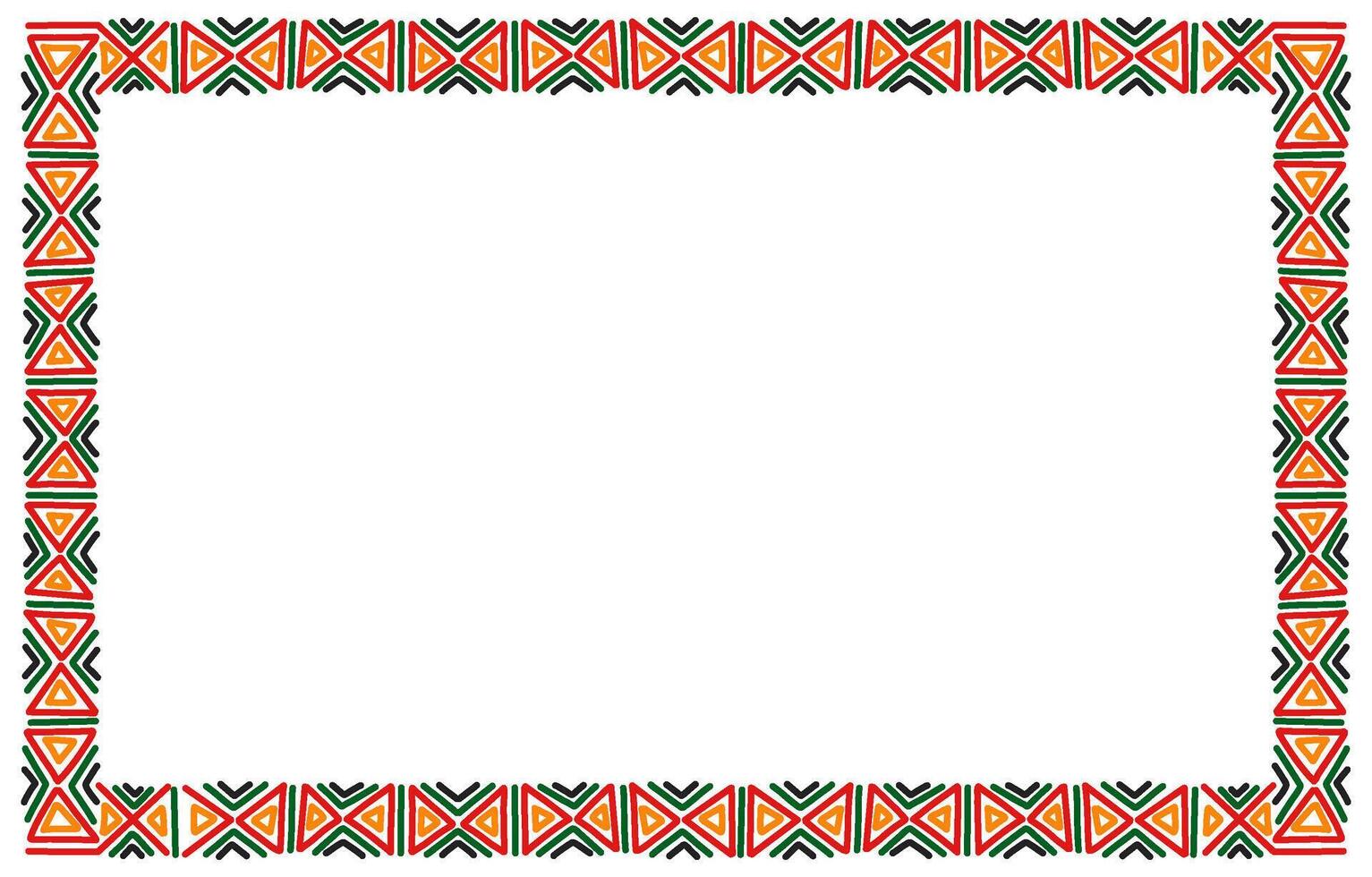 Vibrant abstract rectangle frame, specially designed for Black History Month and Juneteenth events, with empty space for custom text vector