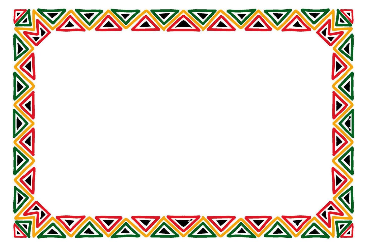 Creative frame for Juneteenth celebration, featuring bold and vibrant abstract shapes forming a modern border with text area in the center. vector