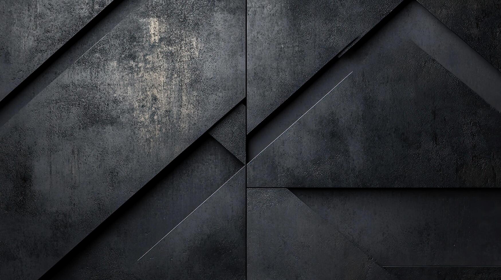 Abstract metal textured panels are assembled with geometric lines creating a captivating industrial background photo