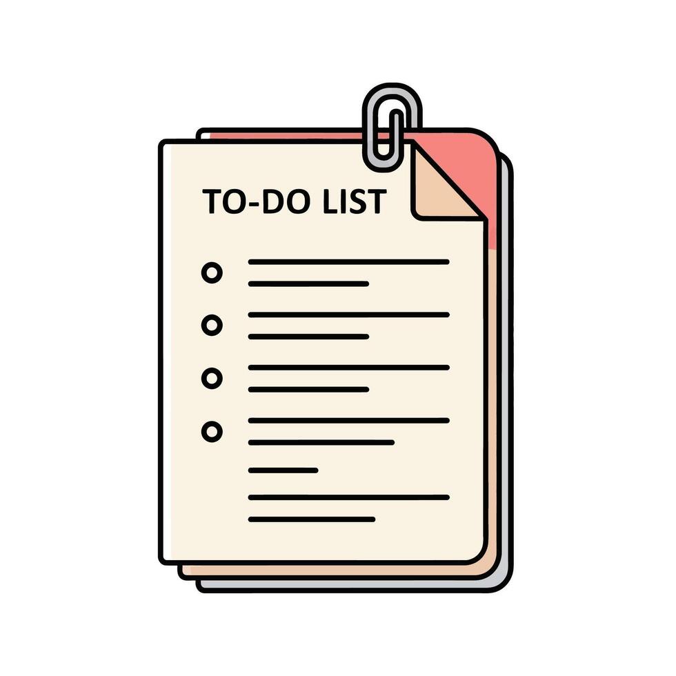 To Do List Checklist with Paperclip Icon vector