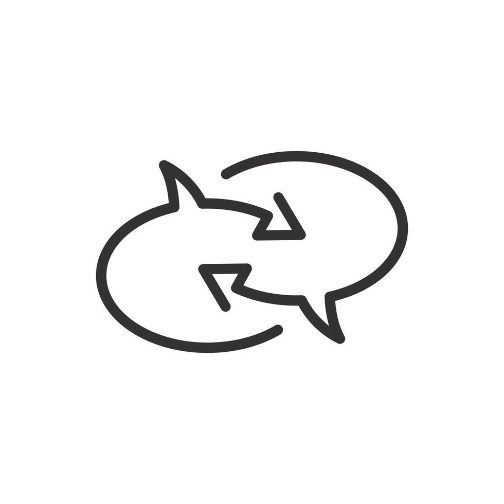 translate icon, learning chat, interpreter dialog, thin line symbol editable stroke illustration vector