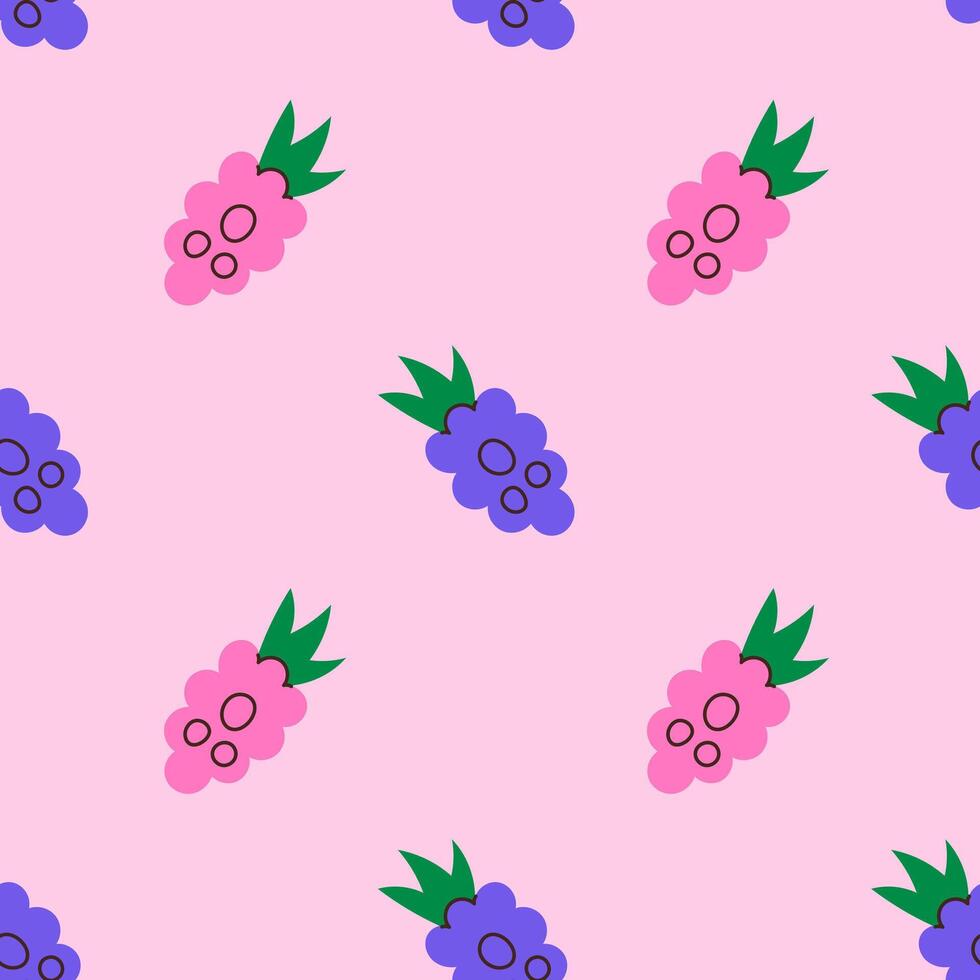 Raspberry and Blackberry Seamless Pattern vector