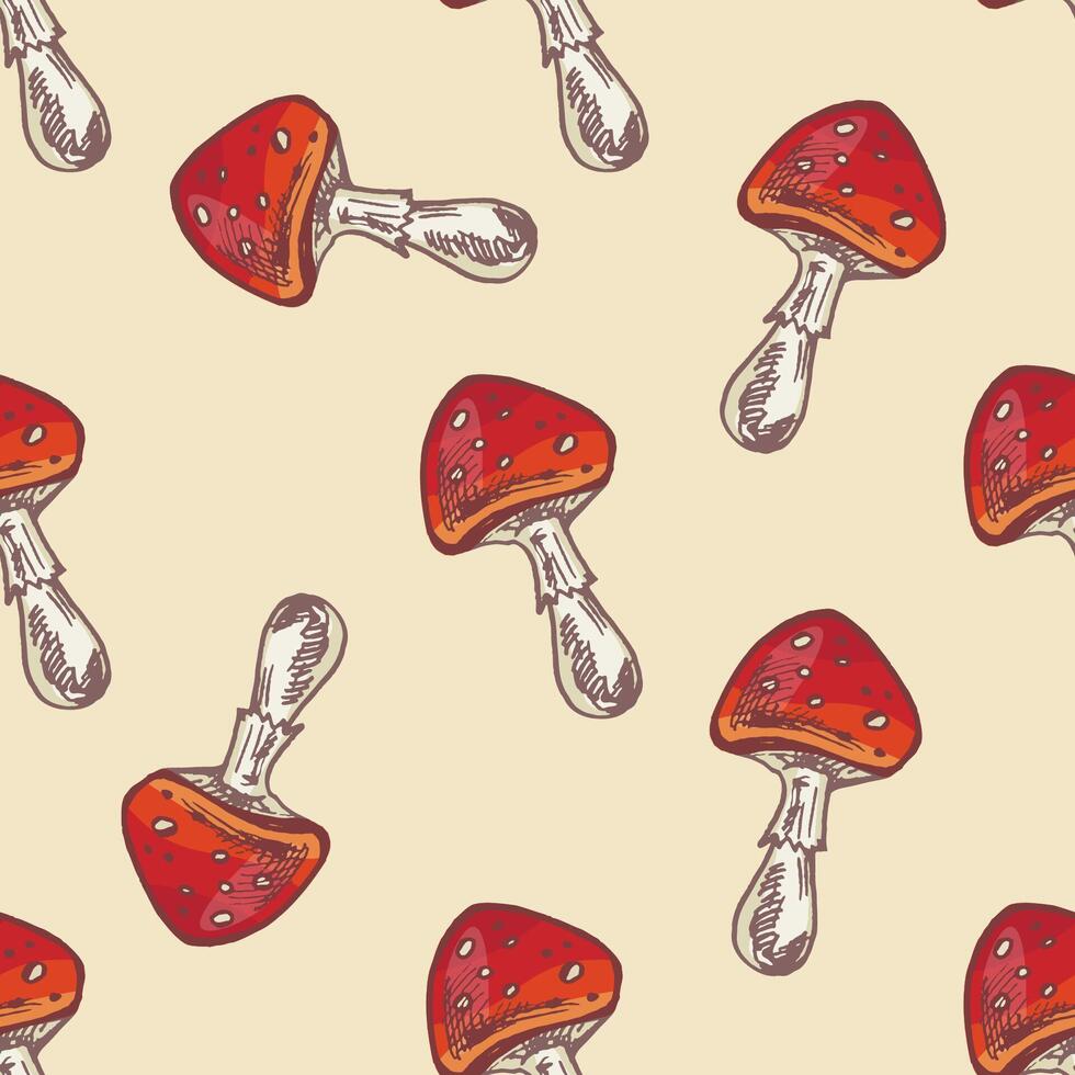 Colorful mushroom pattern design vector