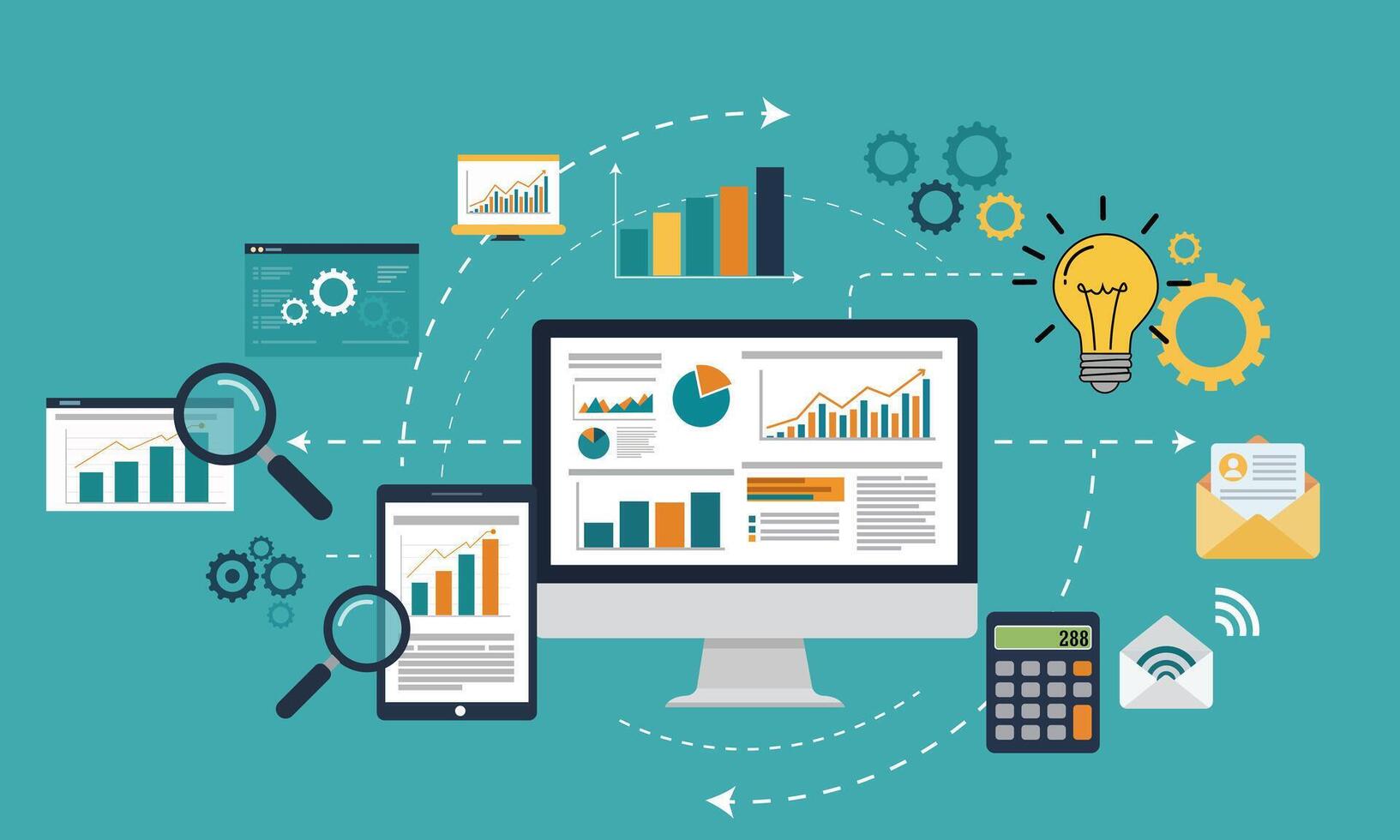 Data Integration and Analytics Concept vector