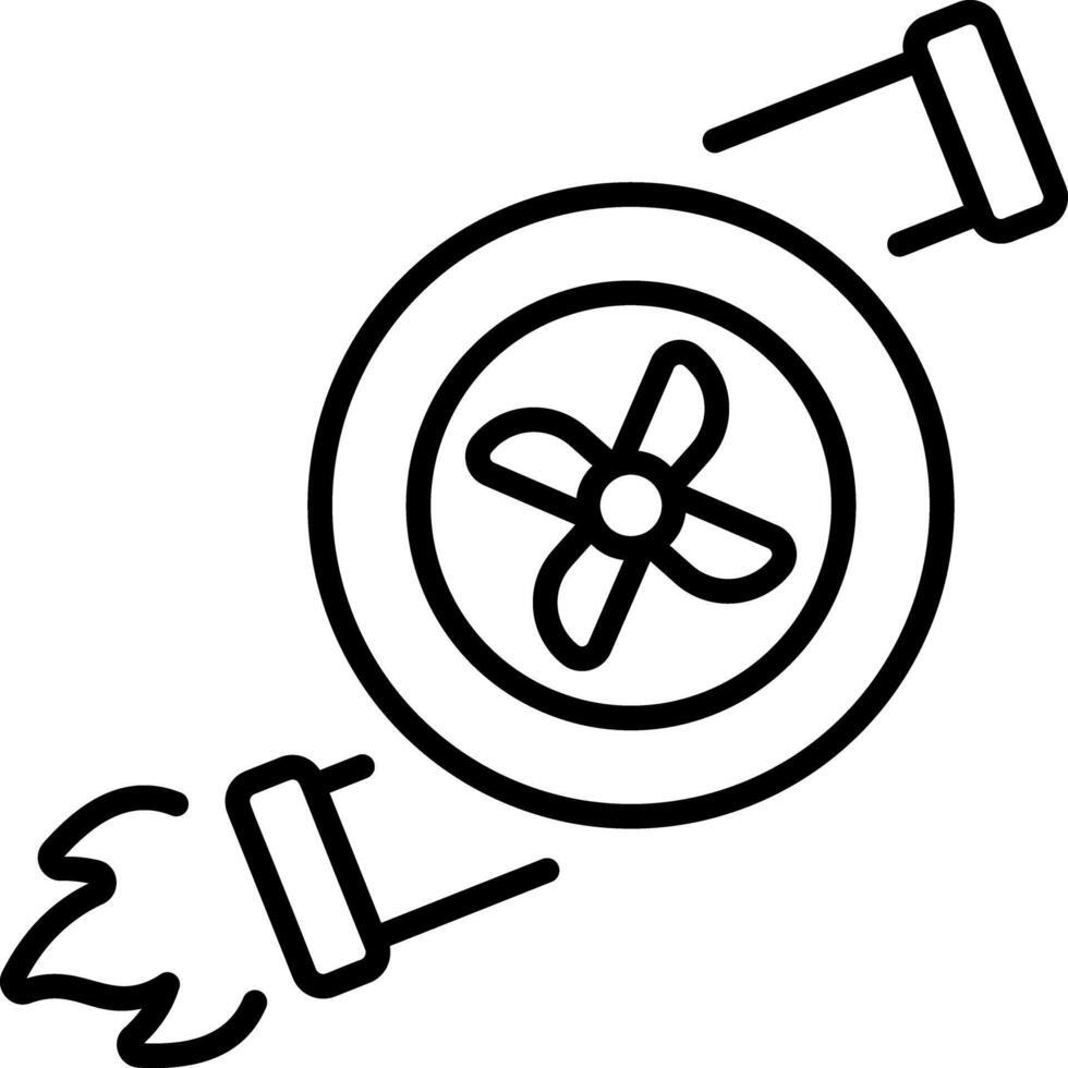 An outline style icon showing turbo engine vector