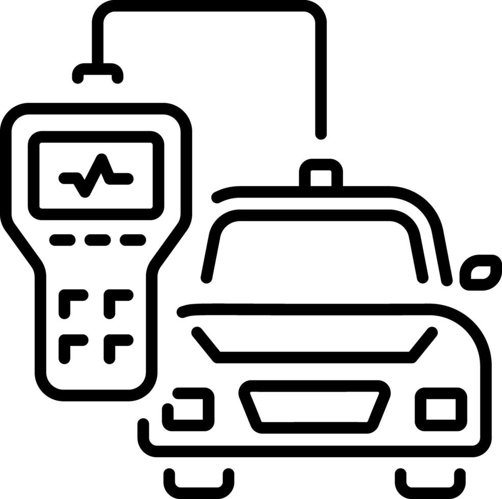 A trendy linear style icon representing diagnostic tool vector