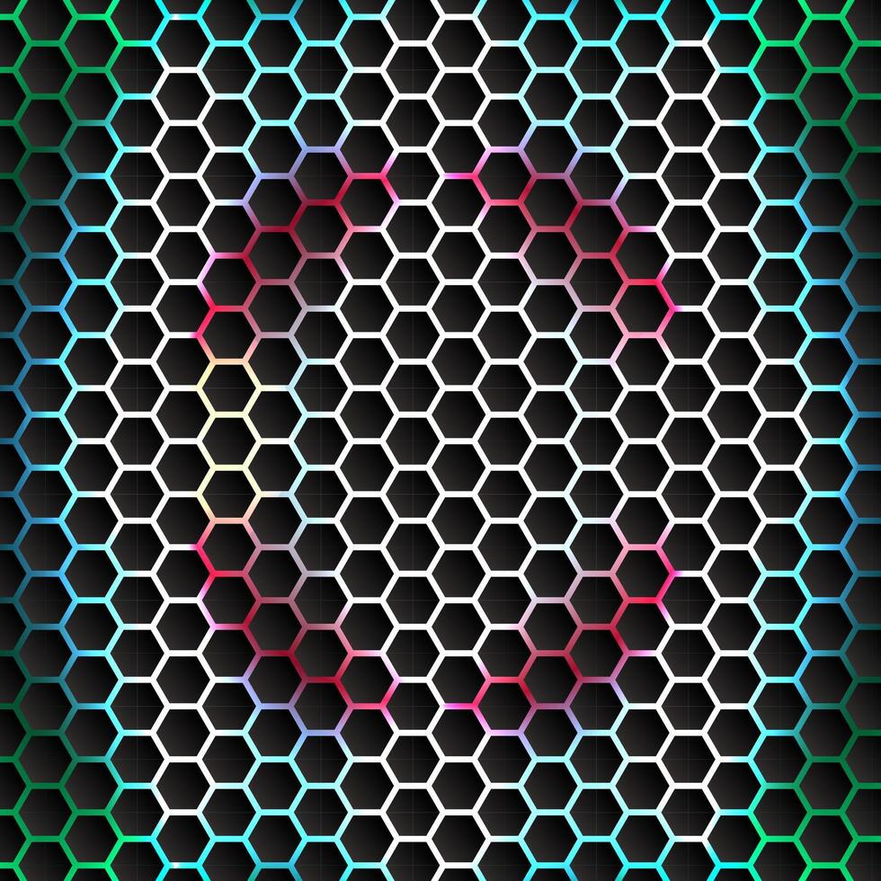 Luminous Hexagonal Network Abstract Design vector