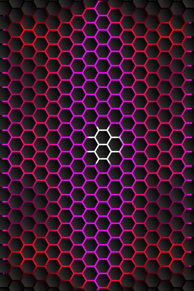 Digital Honeycomb Structure with Neon Glow vector