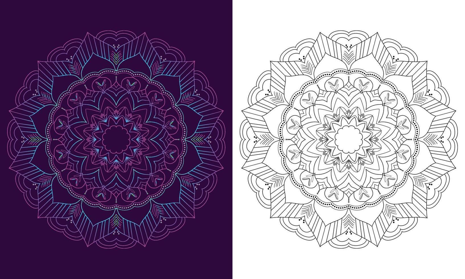 Retro Geometric Mandala Line Pattern vector