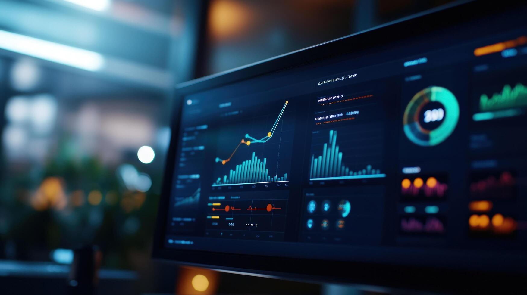 Modern data dashboard on a computer screen photo