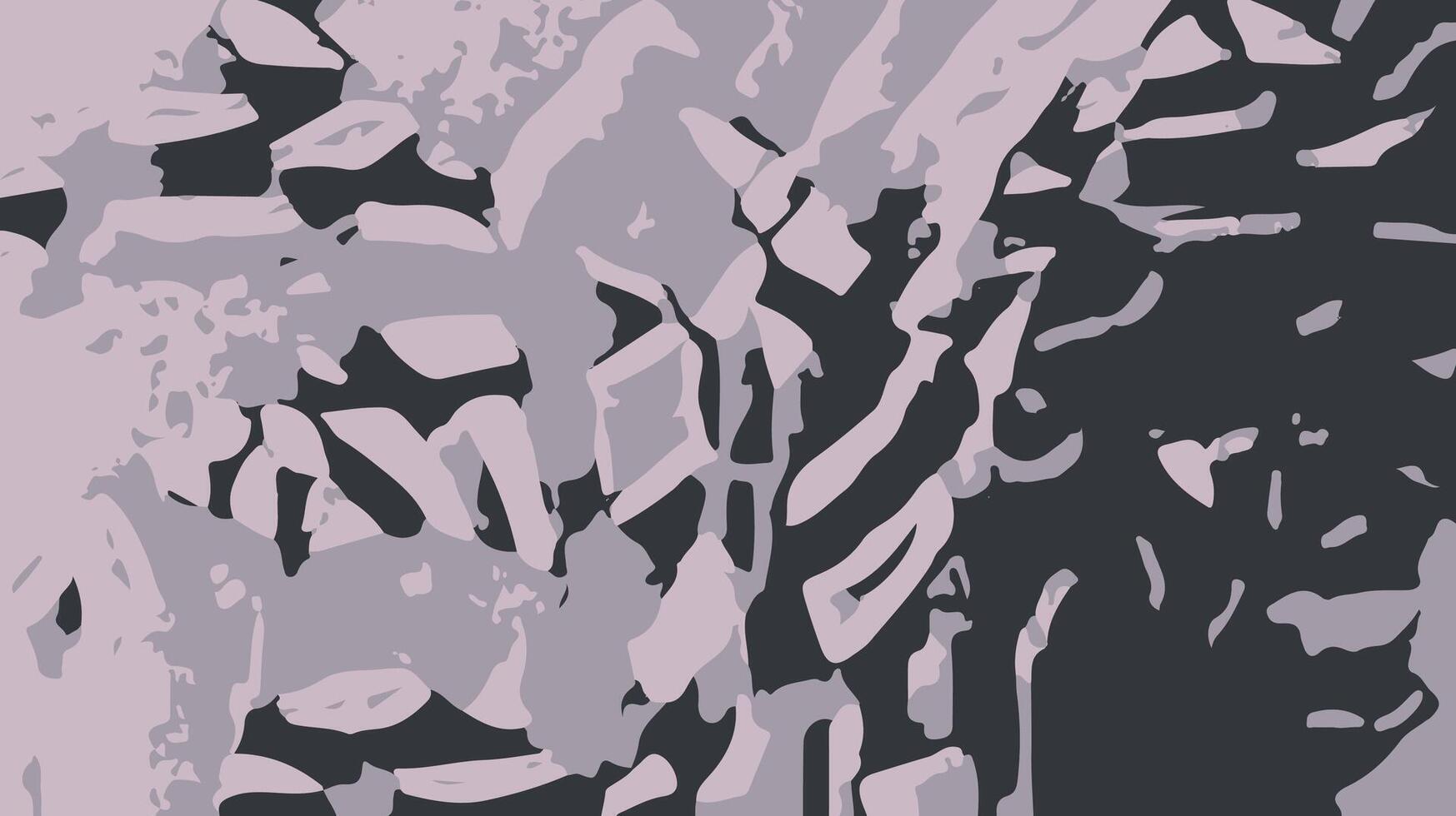 Abstract camouflage style pattern with irregular organic shapes in shades of purple, gray, and black creating a bold and modern artistic texture for your design projects. vector