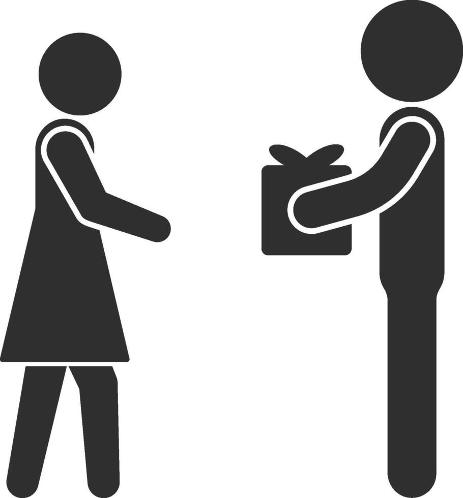 Gift to a friend icon. Simple glyph of friendship set icons for UI and UX, website or mobile application on white vector