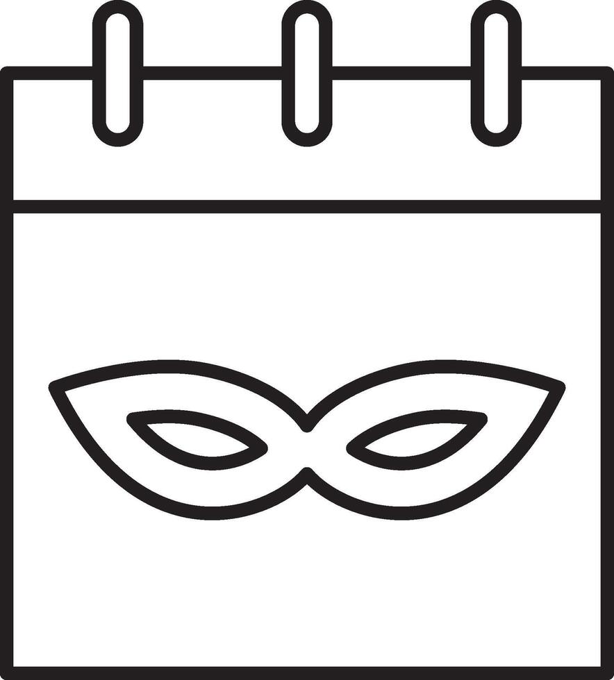 Mardi gras, calendar, mask icon. Simple thin line, outline of Mardi Gras icons for UI and UX, website or mobile application on white background vector
