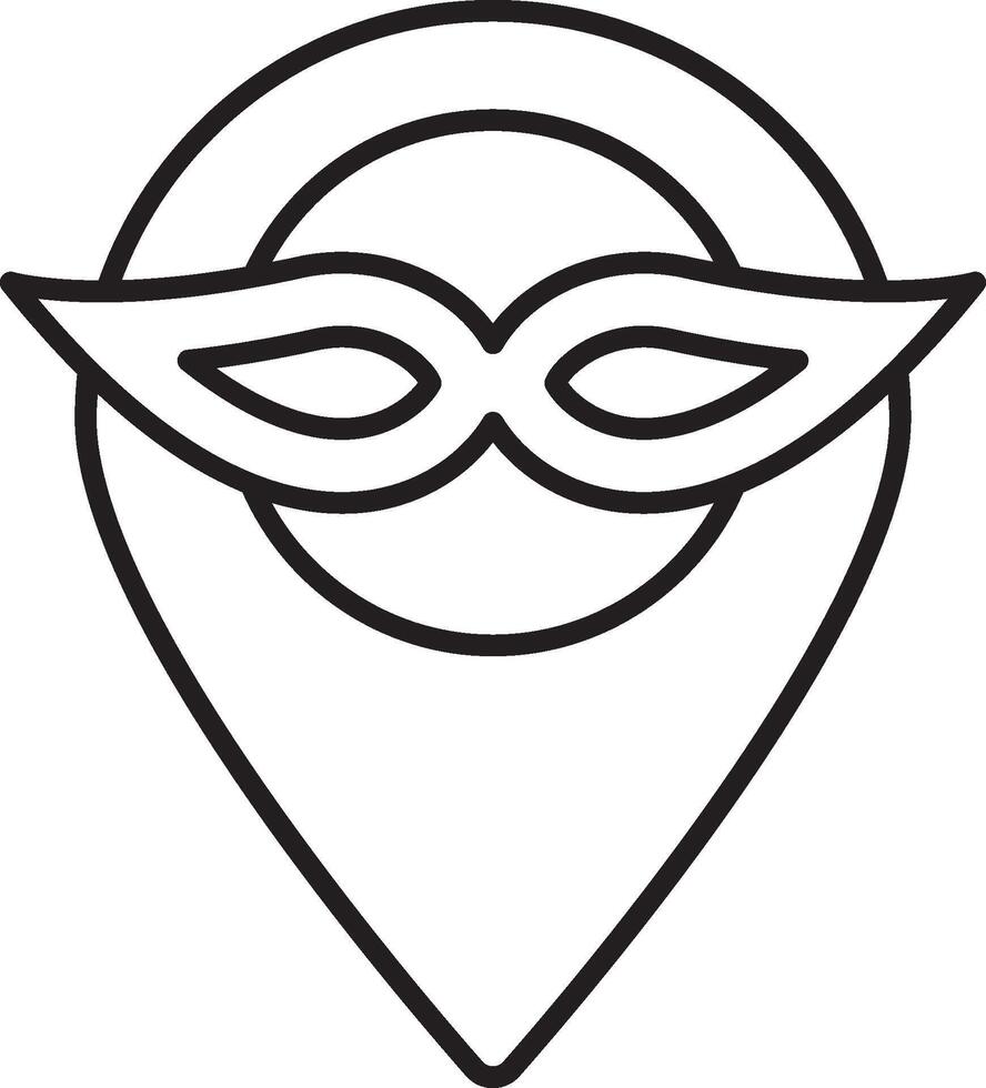 Mardi gras, mask, location icon. Simple thin line, outline of Mardi Gras icons for UI and UX, website or mobile application on white background vector