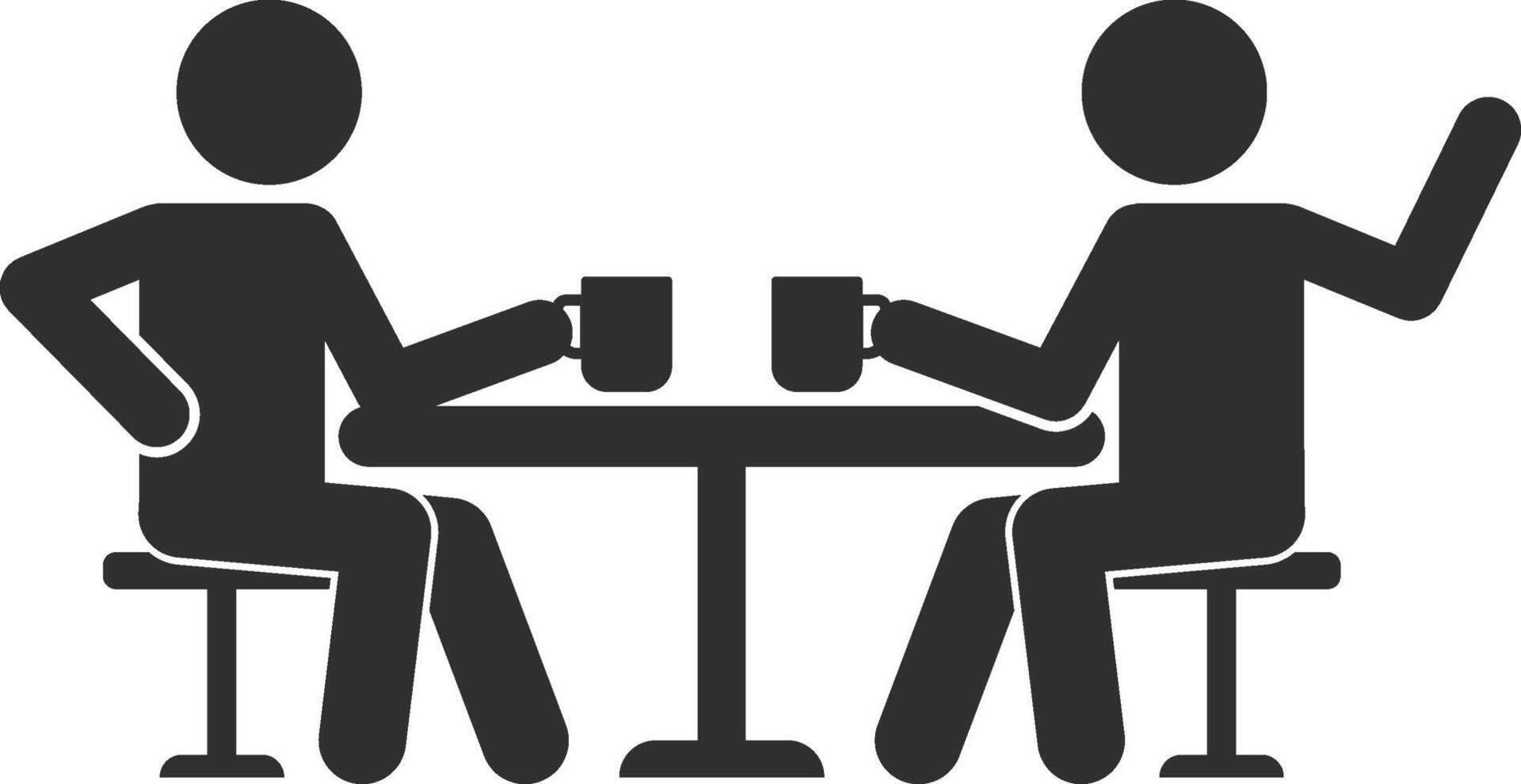 Talking friends at the table icon. Simple glyph of friendship set icons for UI and UX, website or mobile application on white background vector