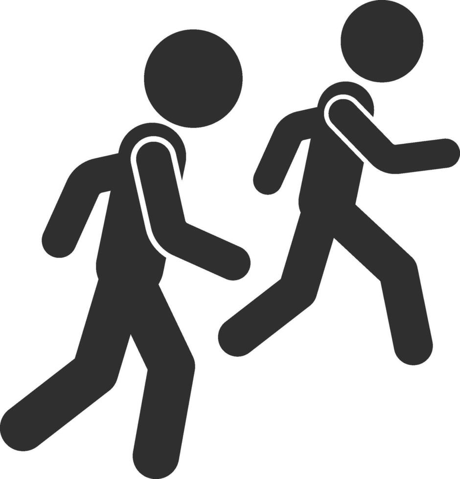 Running with a friend icon. Simple glyph of friendship set icons for UI and UX, website or mobile application on white background vector