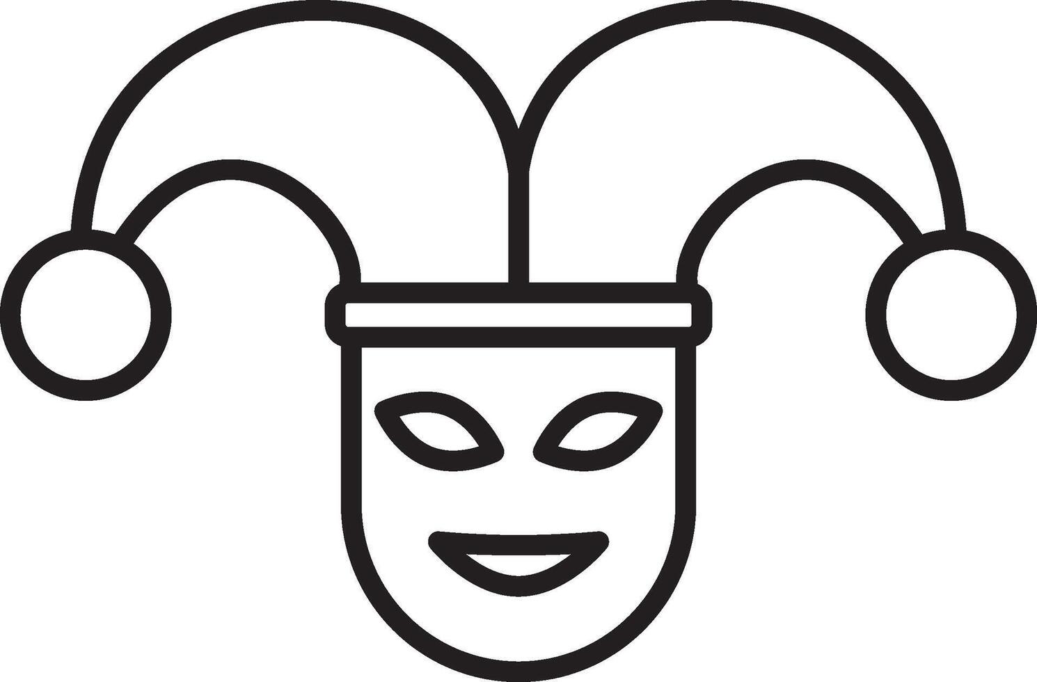 Mardi gras, joker icon. Simple thin line, outline of Mardi Gras icons for UI and UX, website or mobile application on white background vector
