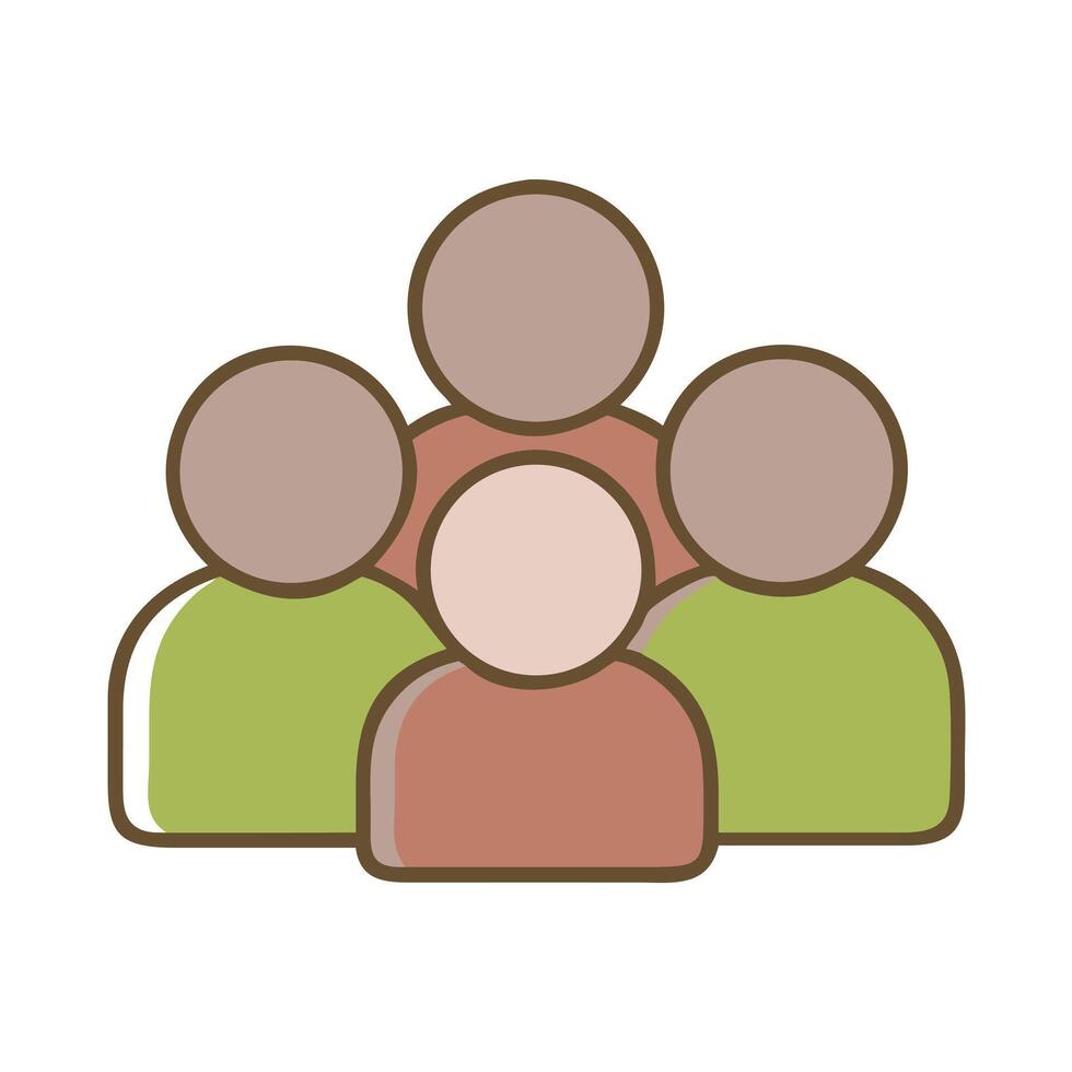 Art of a diverse team of people collaborating, representing community, network, and support, symbolizing inclusion and connection with a leader figure vector