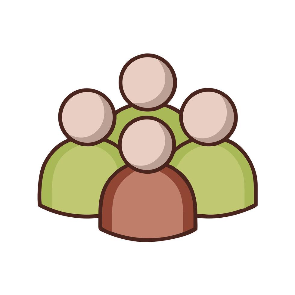 Art of a group of people icon representing teamwork, community, and social connections for website or application design vector