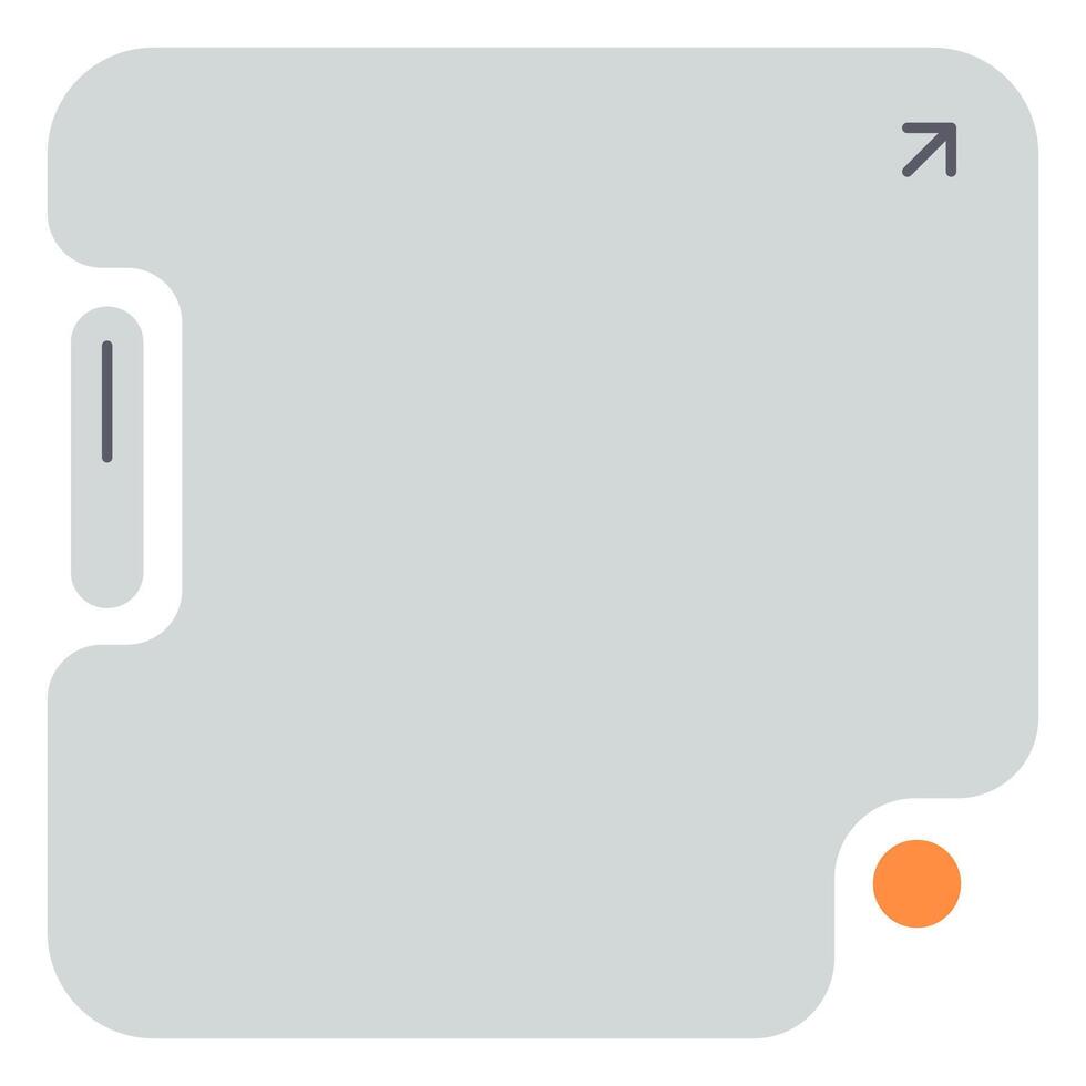 Flat Grey UI Window Frame with Rounded Corners, Orange Button, and Minimalist Digital Interface Mockup vector