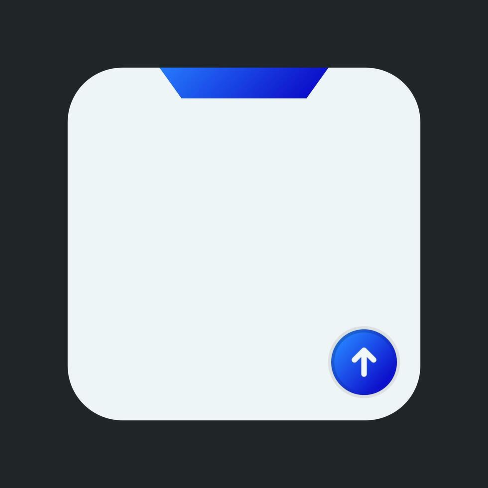 Minimalist Square UI Frame with Upload Arrow Button vector