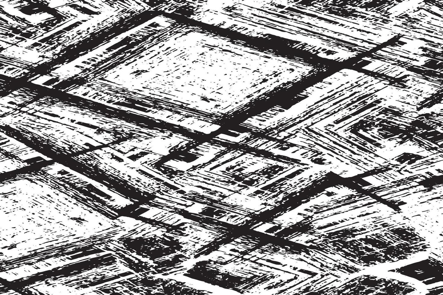 Abstract Grunge Geometric Square Pattern in Black and White vector