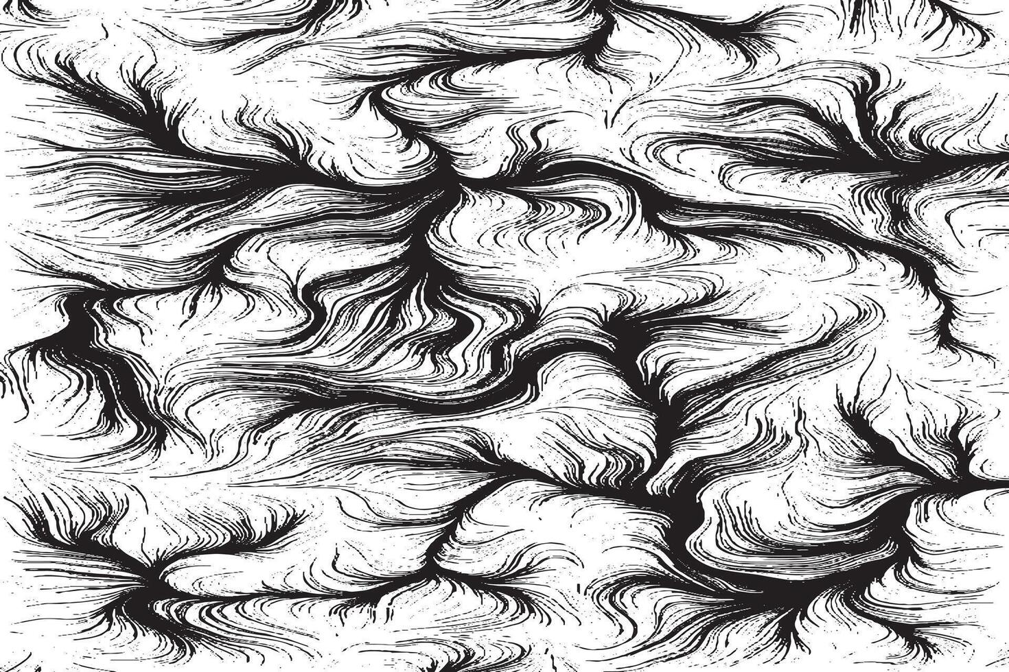 Abstract Black Ink Flow Pattern on White Background vector