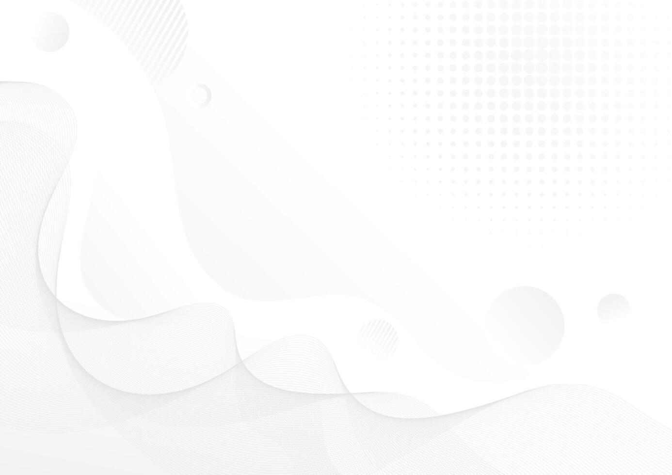 abstract white background with waves and dots vector