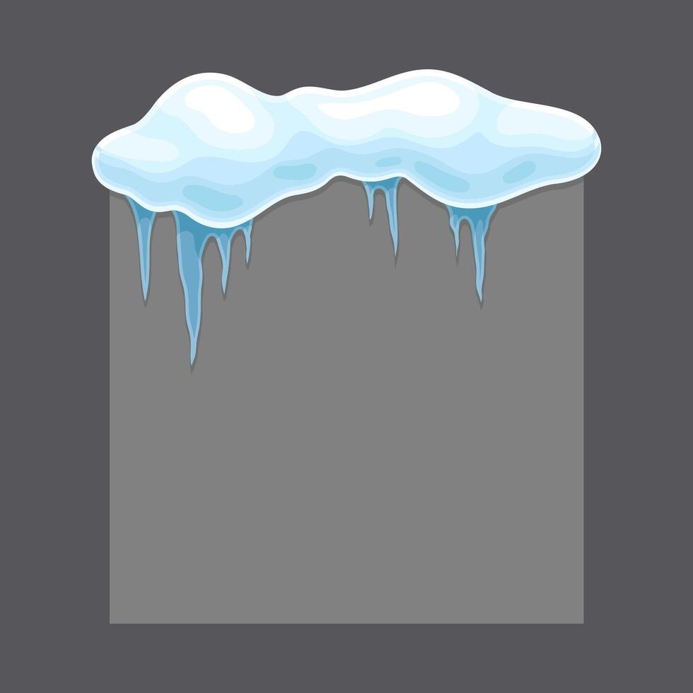 Ice on a gray background with a snow cloud vector