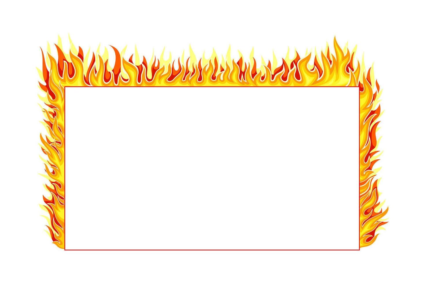 A blank frame with flames on it vector