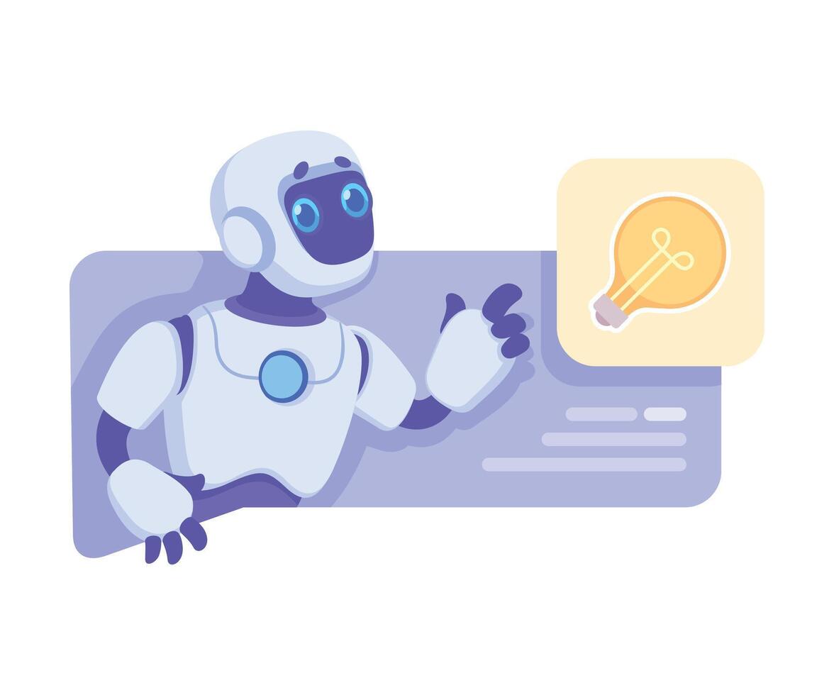 Robot as Smart Android Assistant Machine Illustration vector