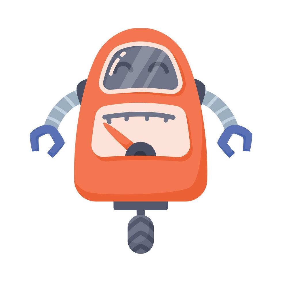 A cartoon robot with a meter on its back vector