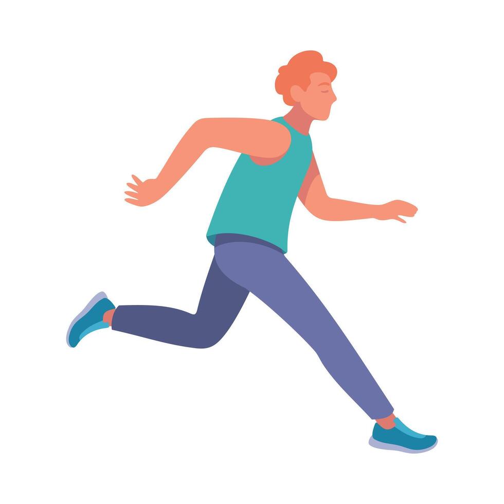 A man running in a flat style vector