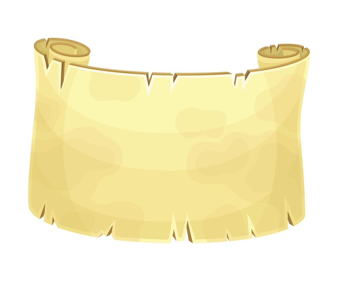 Cartoon scroll with a blank paper on it vector