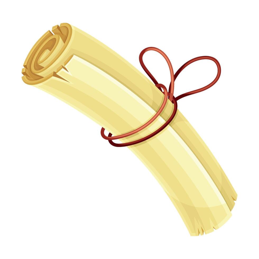 A rolled up scroll with a red ribbon vector