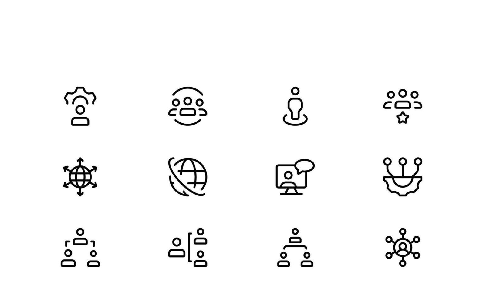 Professional Networking Clean and modern networking icons in flat and minimal design, perfect for illustrating communication systems, global internet, servers, cloud storage vector