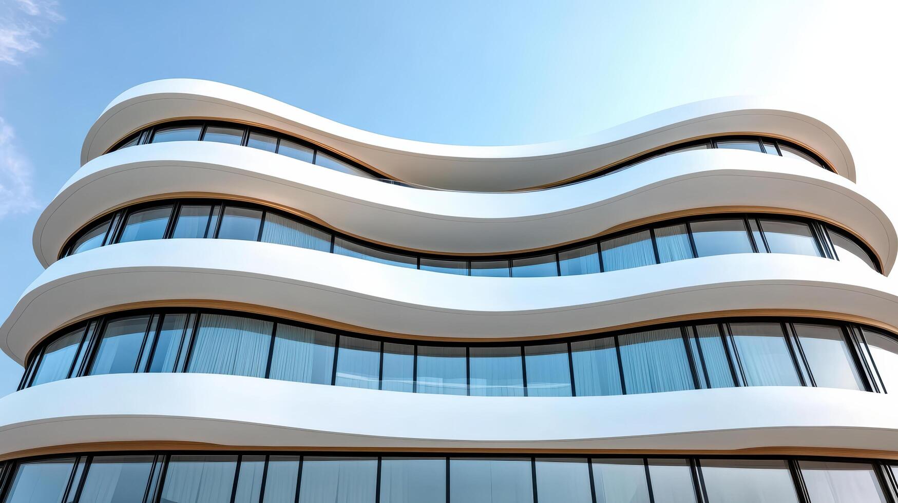 Modern architecture building with curved windows photo