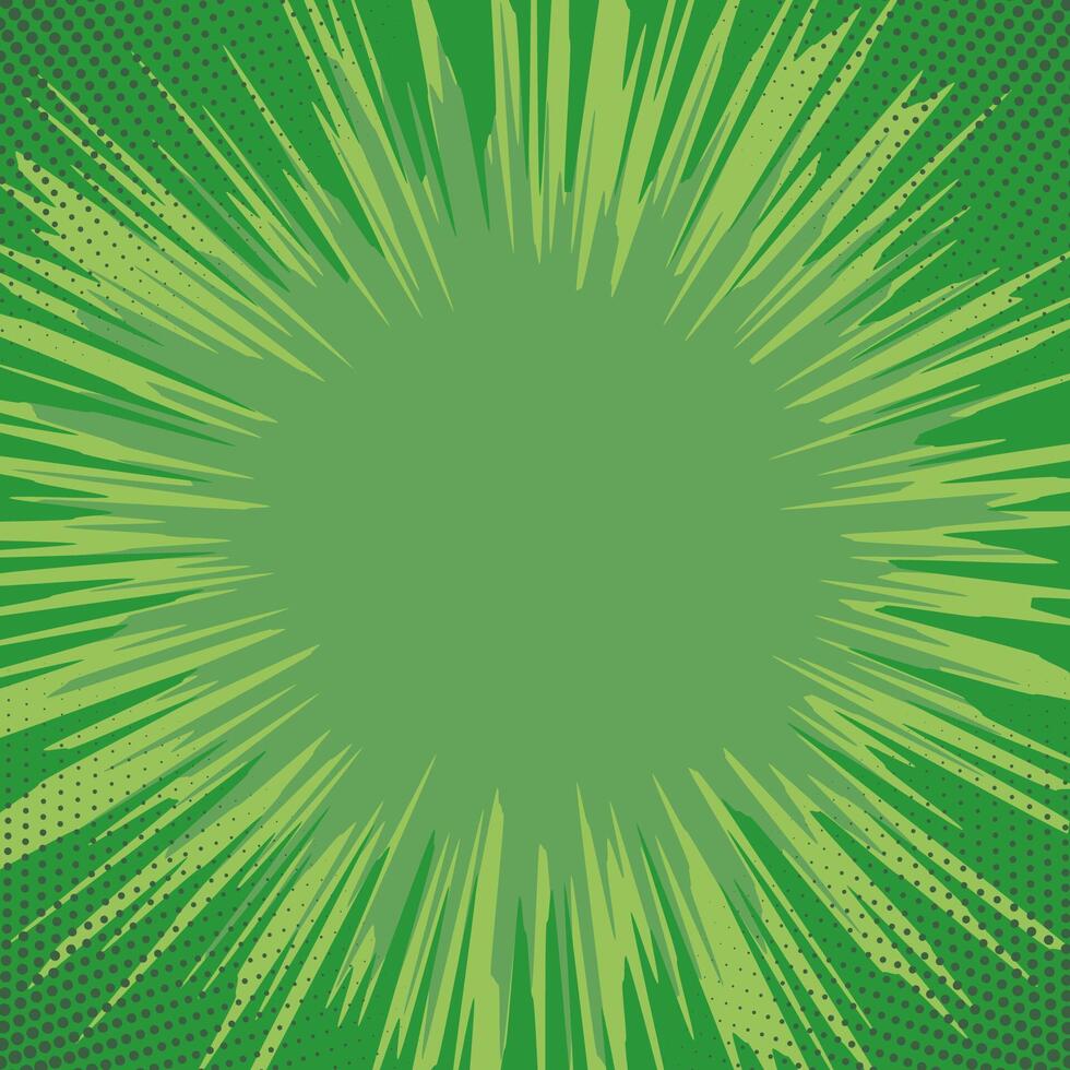 Explode Flash, Cartoon Explosion, Star Burst Isolated on Green Background vector