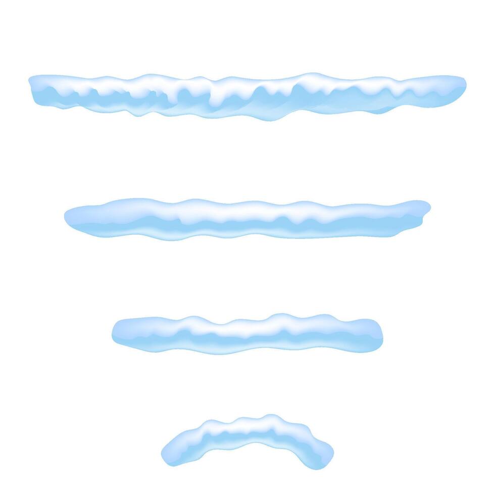 Snow Ice Cap on White Background. Christmas Card Design Element. Winter Snowcap Set vector