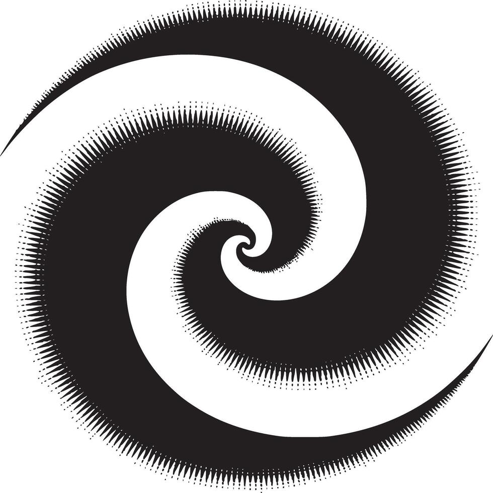 Abstract spiral pattern isolated on white background, a modern graphic design element with optical illusion effect vector