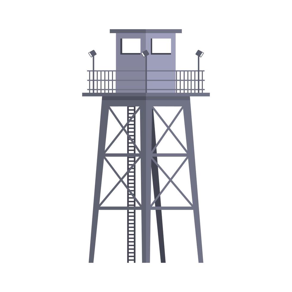 Tall Military Observation Tower as Structure Used in Army Illustration vector
