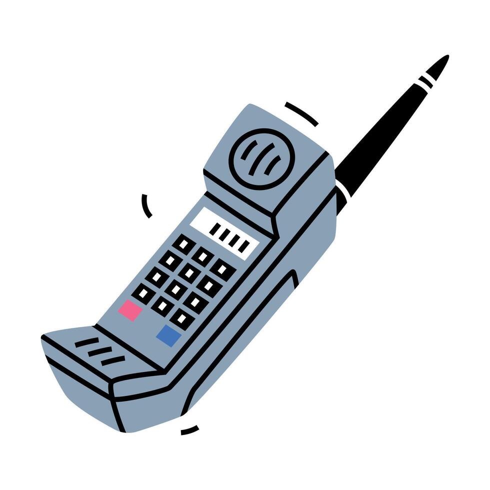 Retro Mobile Cellphone as Portable Telephone for Making and Receive Calls Illustration vector