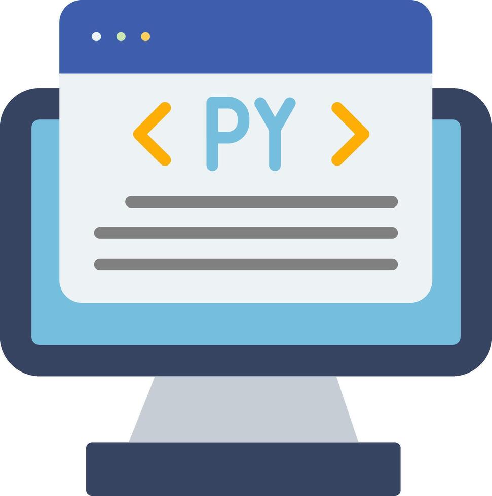 Python Programming Language Flat vector