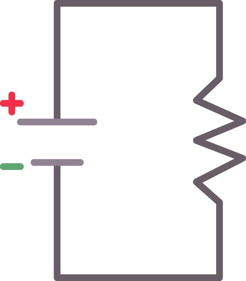 Simple Resistor Circuit Flat vector