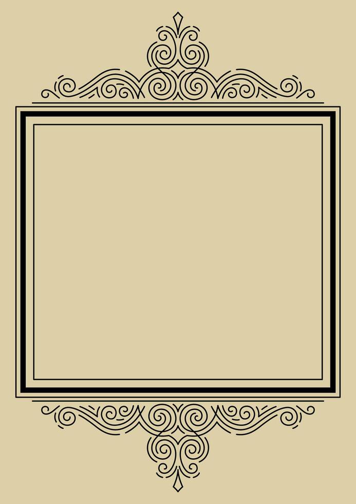 Line abstract curl frame. Modern decorative linear background. vector